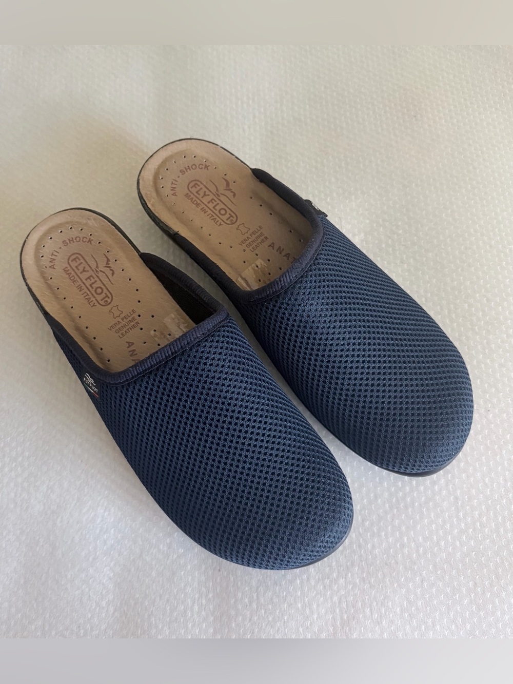 Fly Flot Women’s Navy Mesh Slip-On Comfort Shoes Sz 39
